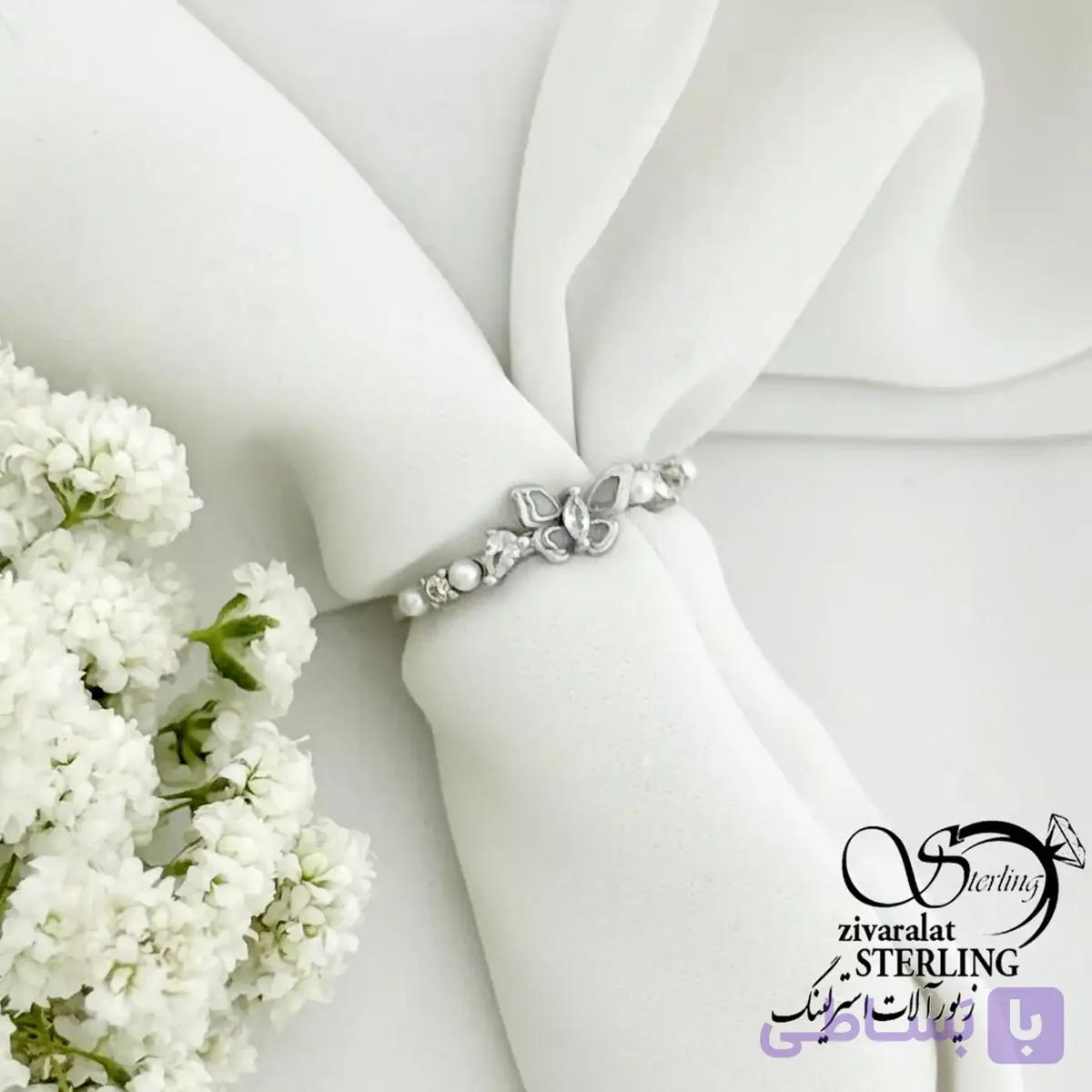 انگشتر نقره پروانه دار با عیار 925 طرح کلاسیک کد 22241 — تصویر 1