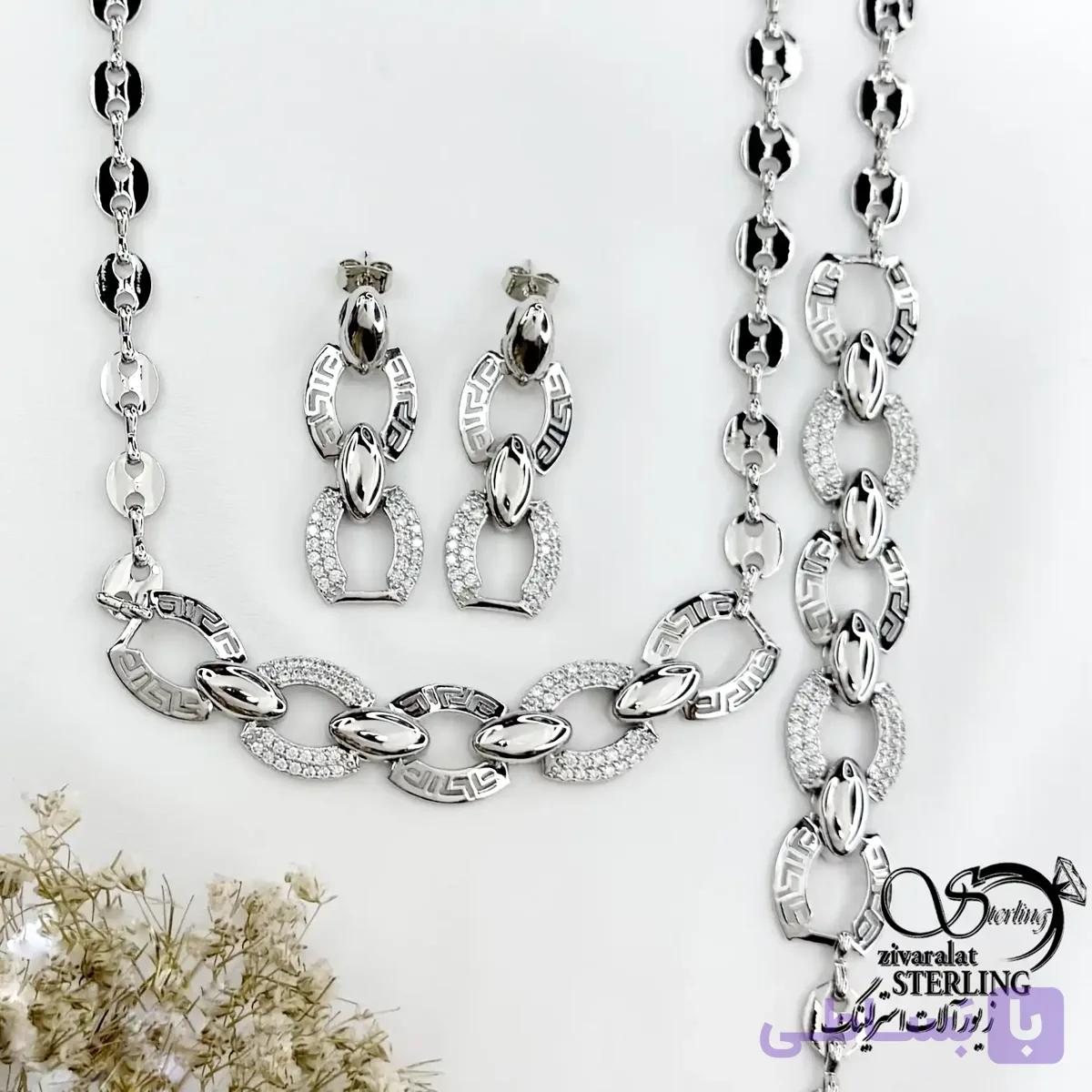 سرویس طرح طلا مدل ورساچ سفید کد 22162 — تصویر 1