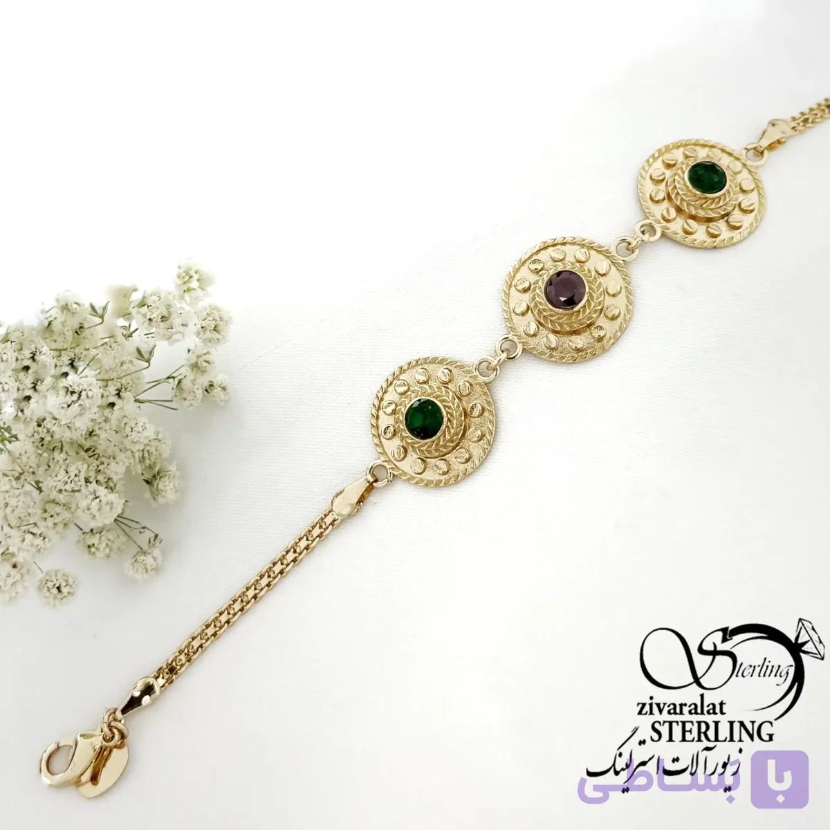 دستبند دایره ای مشابه طلا کیفیت فوق العاده کد 22249 — تصویر 1