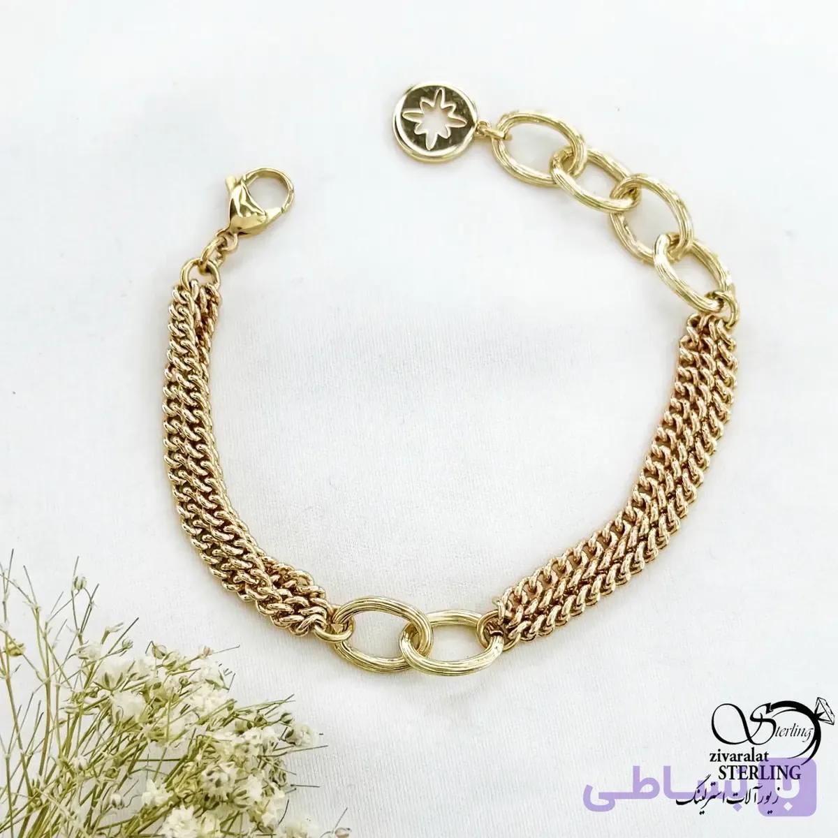 دستبند زنجیری مشابه طلا برند ژوپینگ کد 21107 — تصویر 1