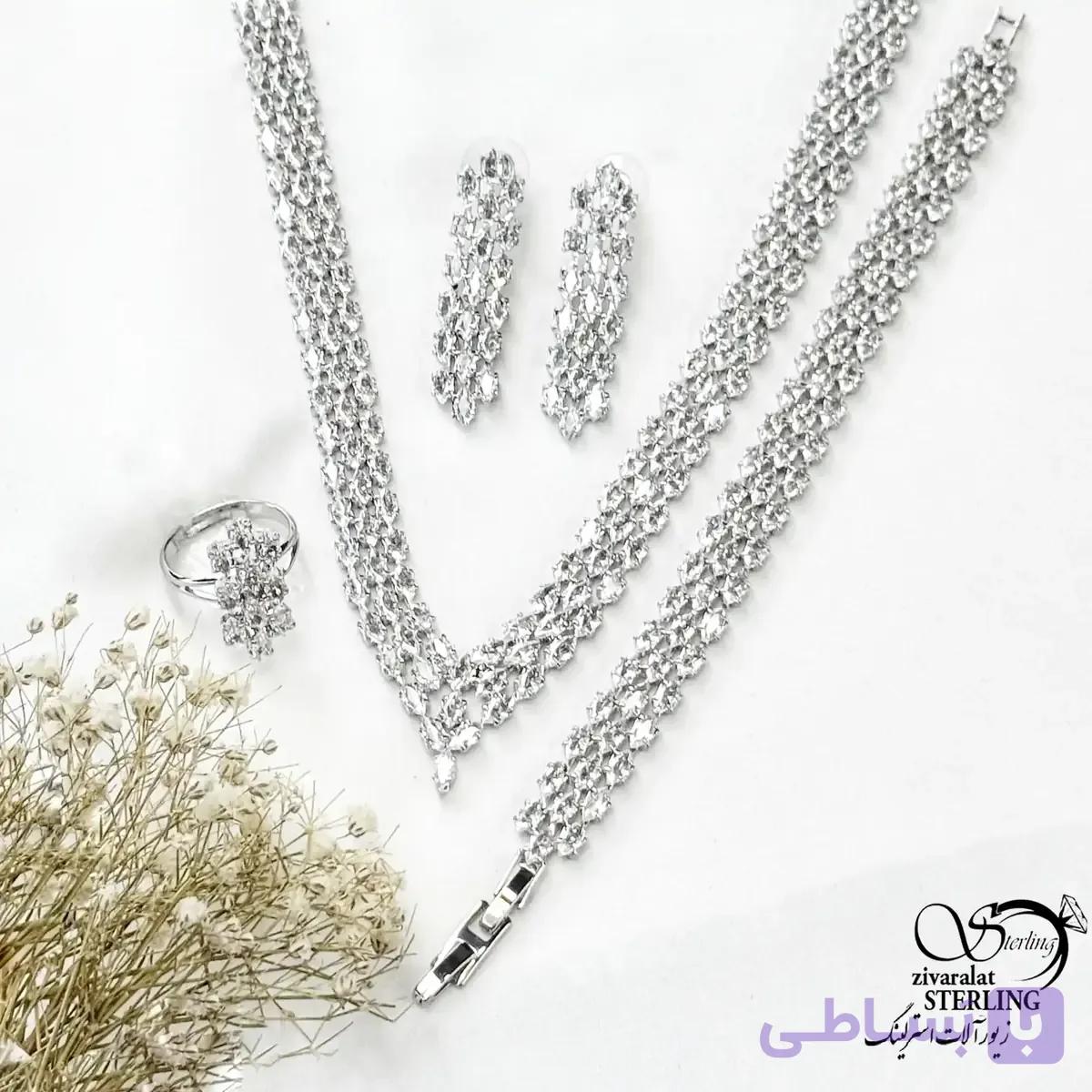 سرویس جواهری (مجلسی) فول نگین زنانه کد 21692 — تصویر 1