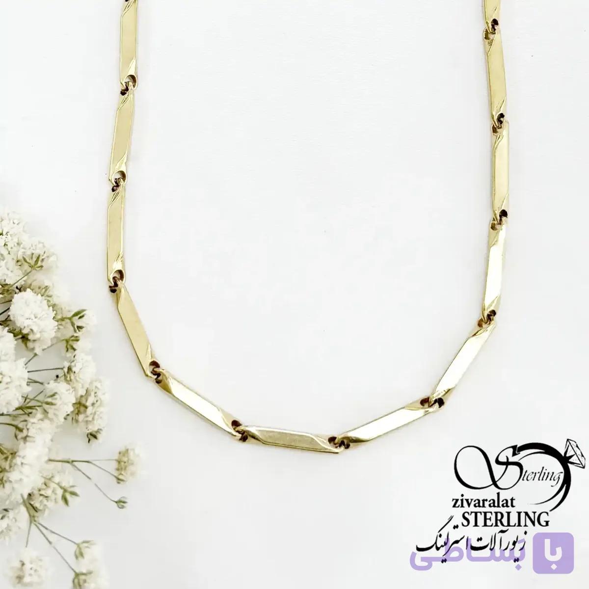زنجیر مردانه استیل طرح کبریتی 55 سانتی کد 22275