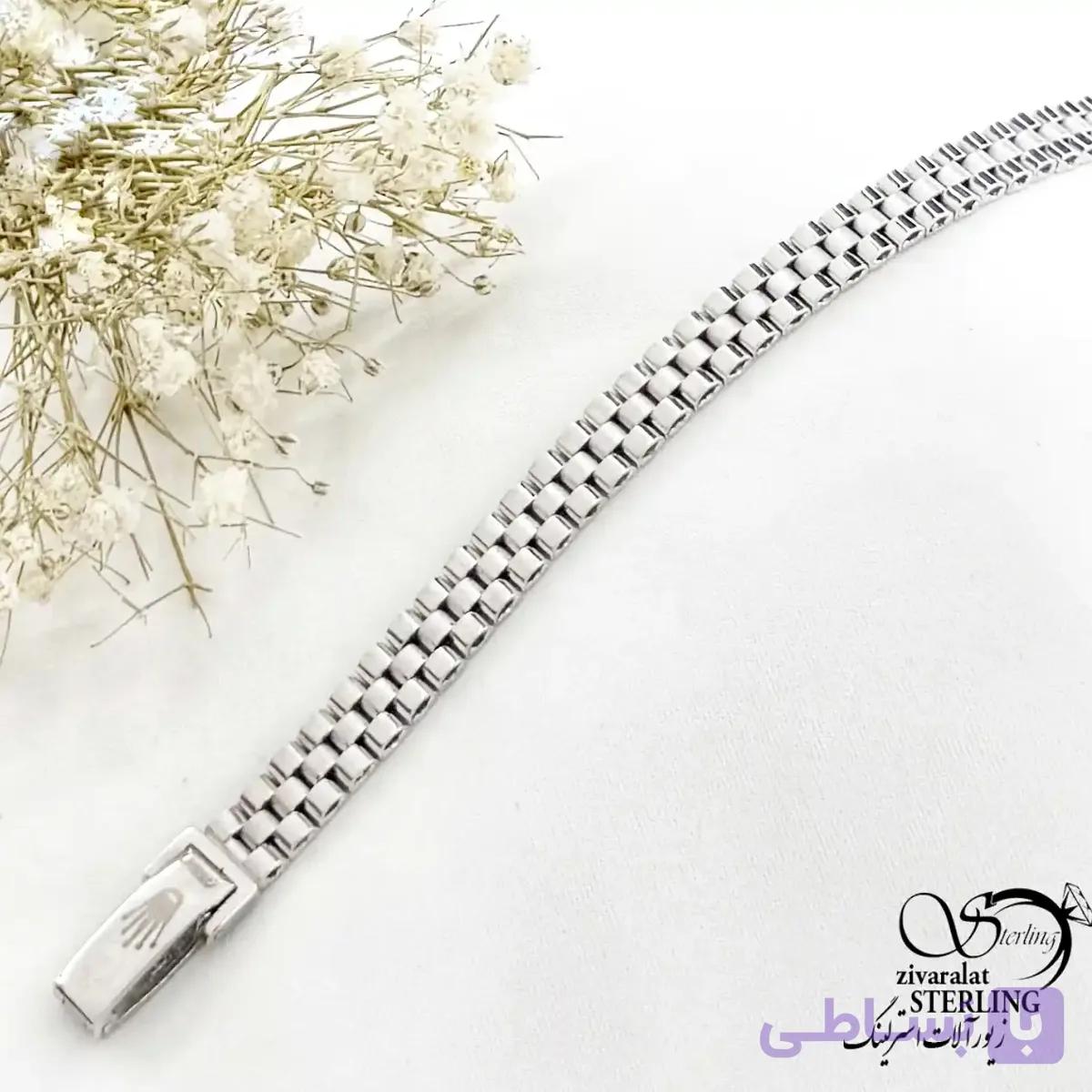 دستبند نقره رولکس اسپرت با عیار925 کد 21280 — تصویر 1
