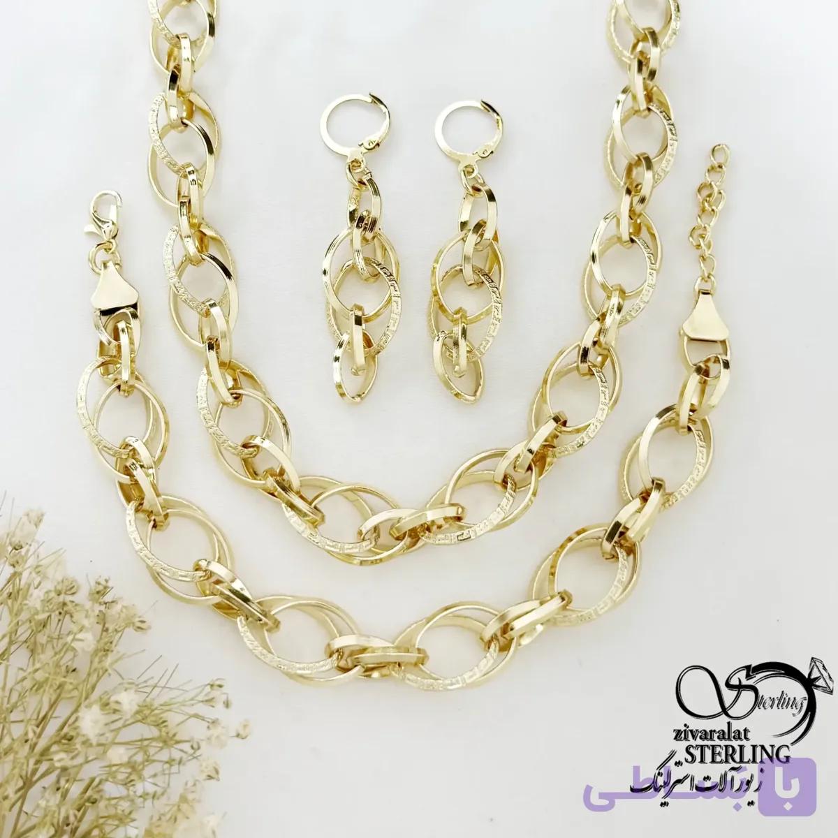 سرویس حلقه ایی با روکش آب طلا کد 22160 — تصویر 1