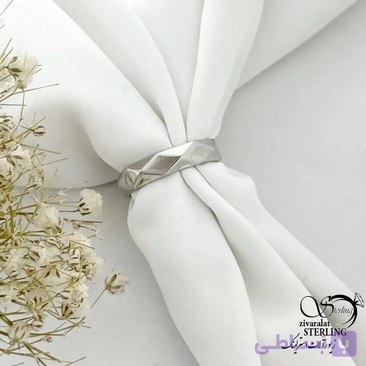انگشتر (حلقه) چند بعدی نقره 925 عیار سایز 6 (52) کد 21481 — تصویر 1