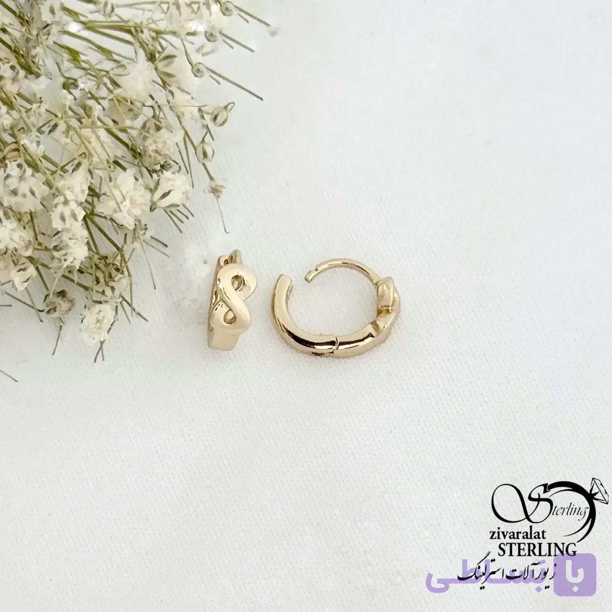 گوشواره ژوپینگ کلیپسی طرح بینهایت کد 21727 — تصویر 1