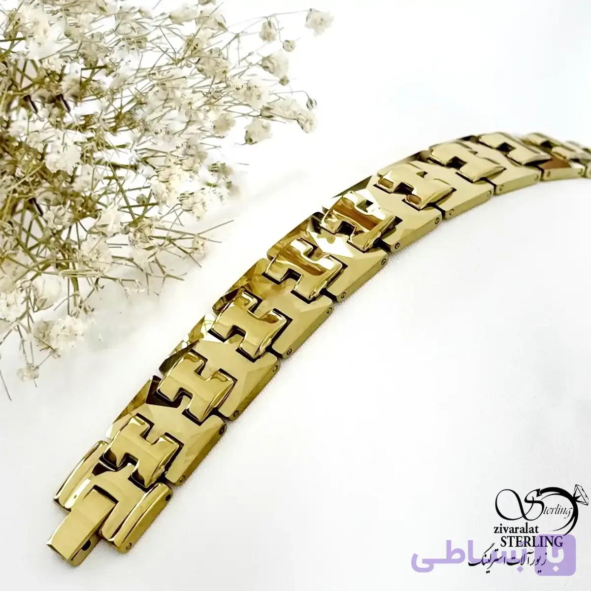 دستبند مردانه طرح کلاسیک استیل کد 21790