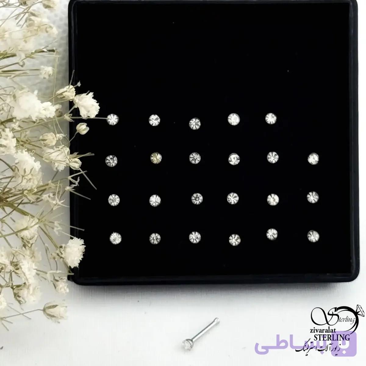 پیرسینگ بینی تک نگین استیل کد 21846