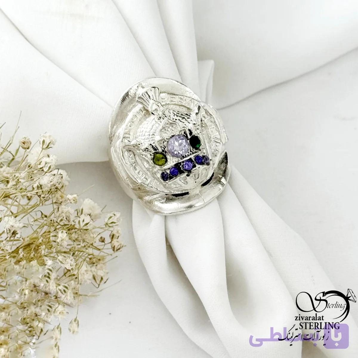 انگشتر نقره 925 عیار کلاسیک طرح تاج سایز 10 (63) کد 22053 — تصویر 1