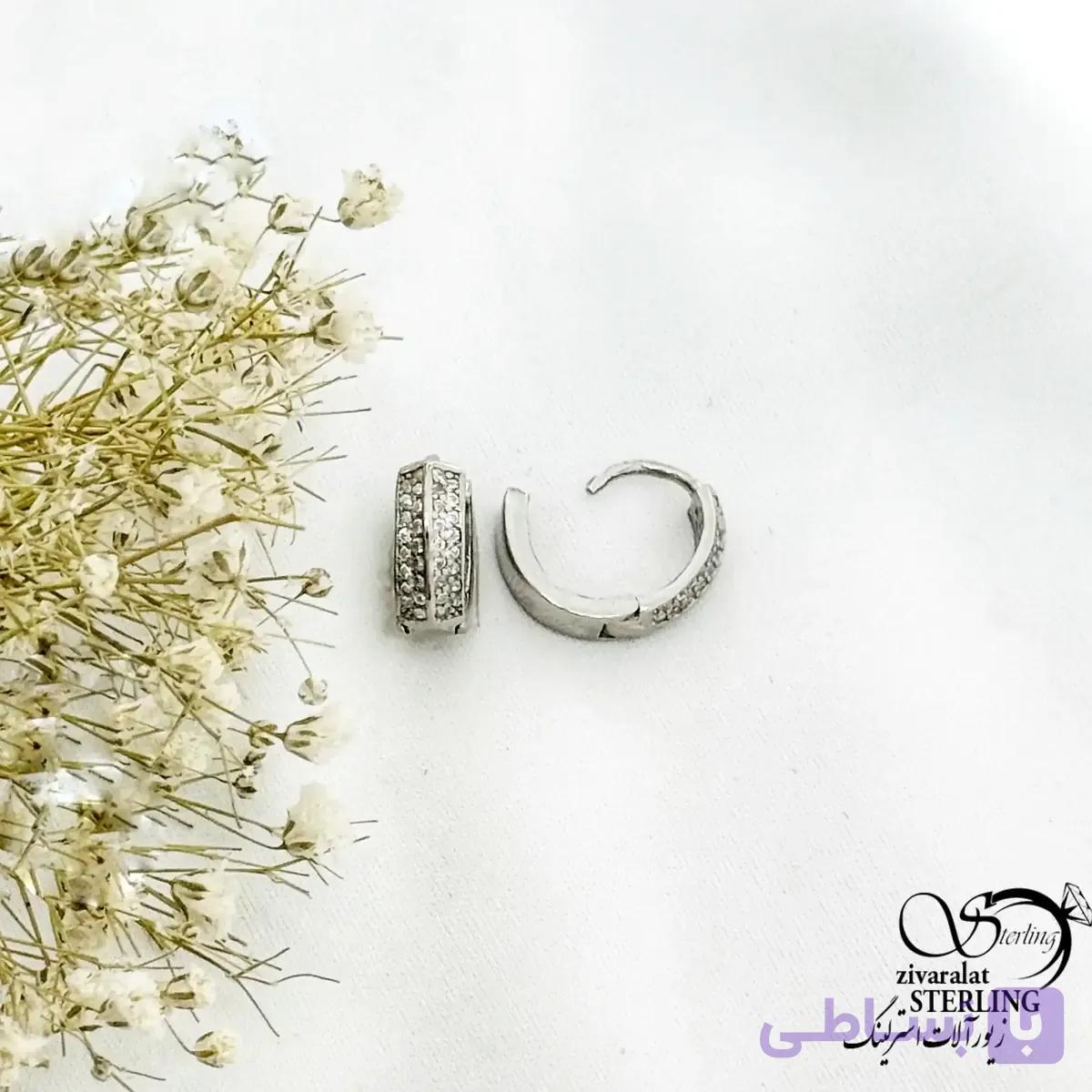 گوشواره کلیپسی نقره 925 عیار ایتالیا کد 21282 — تصویر 1