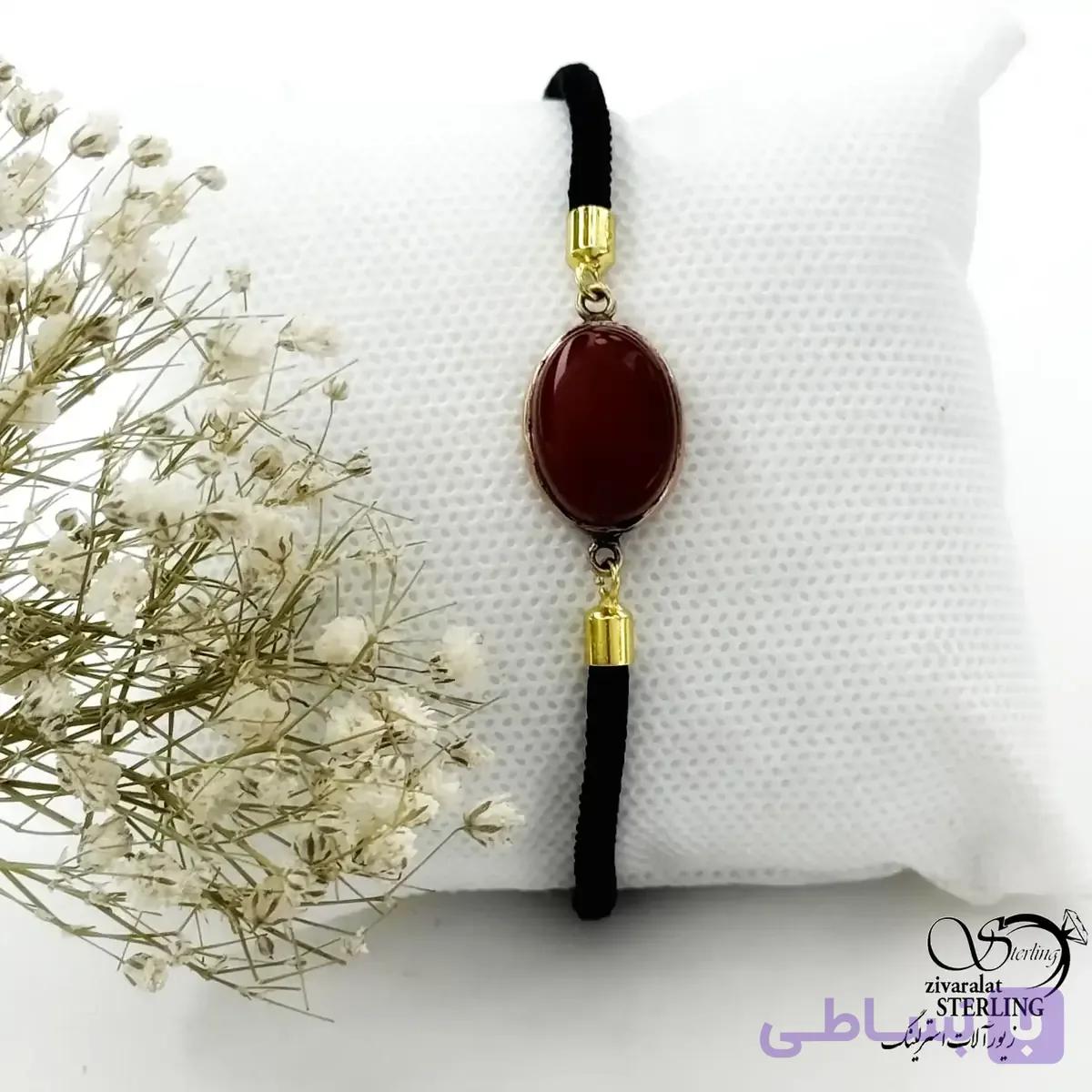 دستبند بند آسانسوری سنگ عقیق کد 21112 — تصویر 1