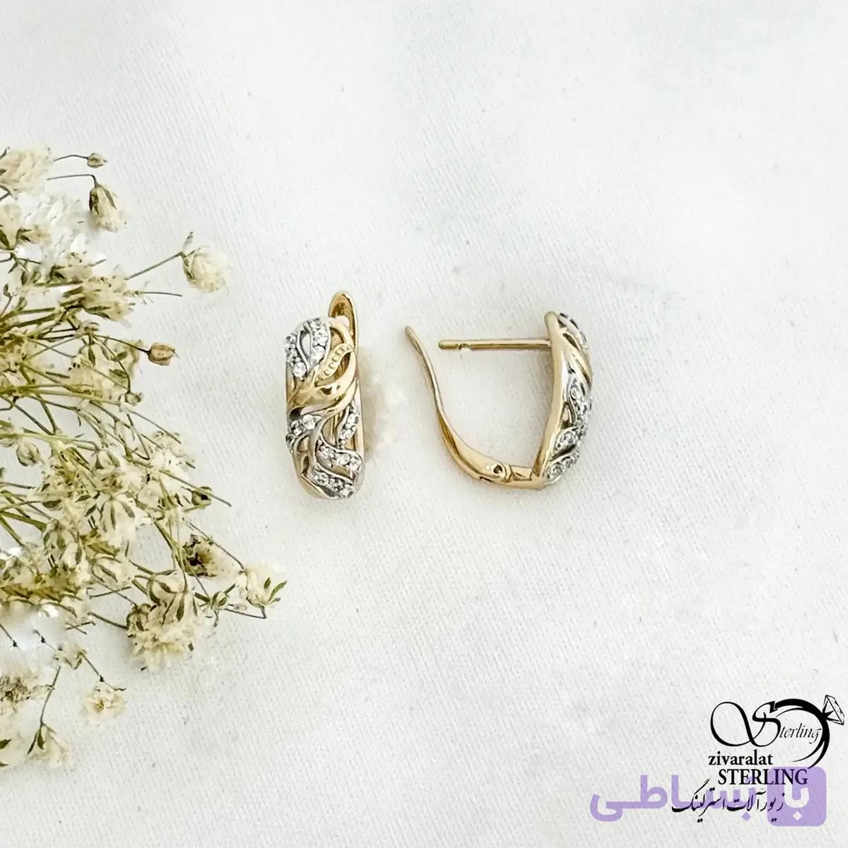 گوشواره کلیپسی طرح طلا برند ژوپینگ کد 21698 — تصویر 1