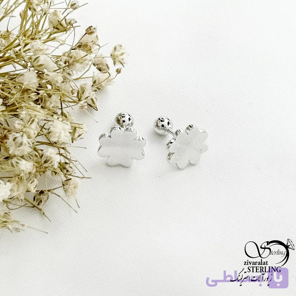 پیرسینگ گوش نقره گل کد 22095