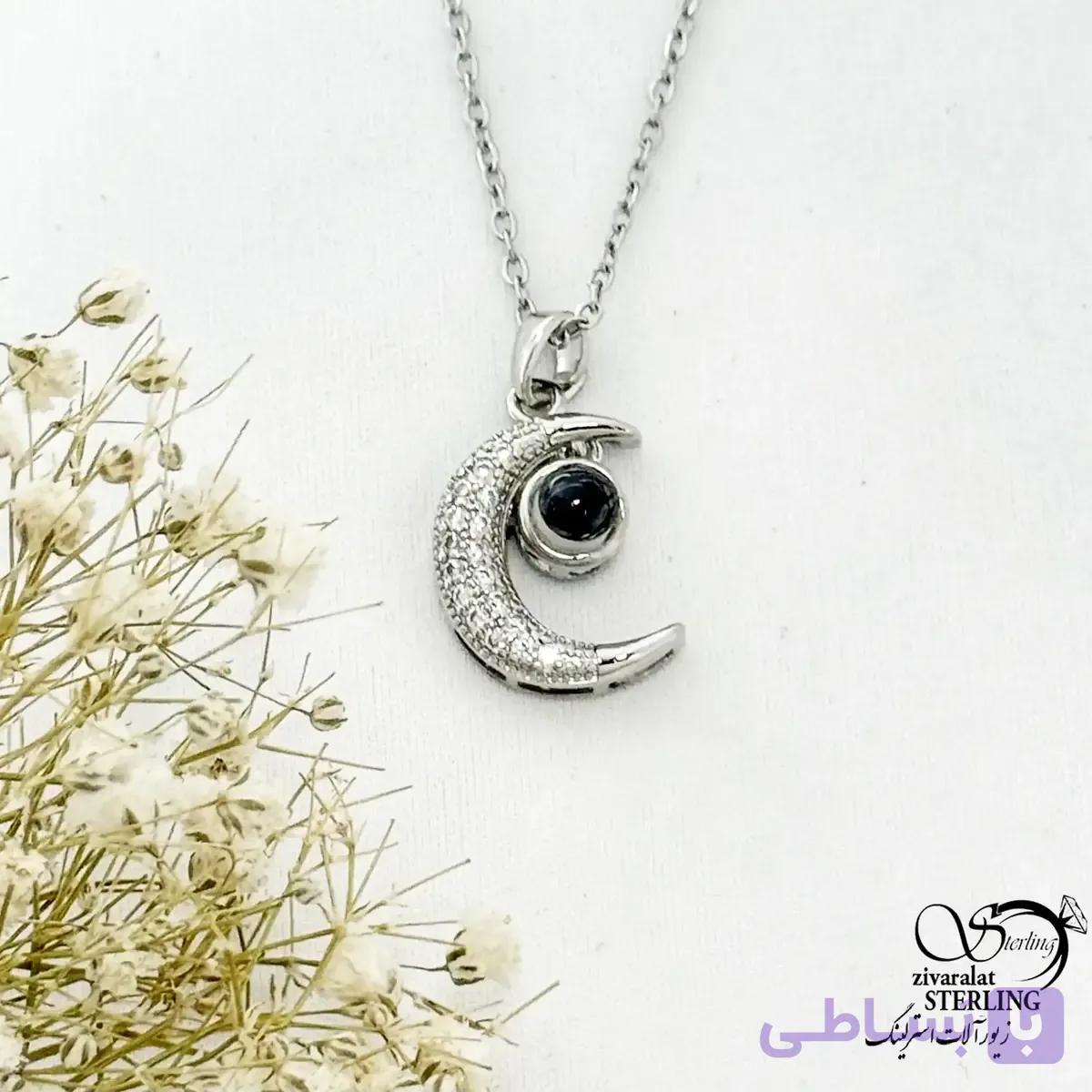 گردنبند ماه با نگین تلسکوپی برند استیل کد 21674 — تصویر 1