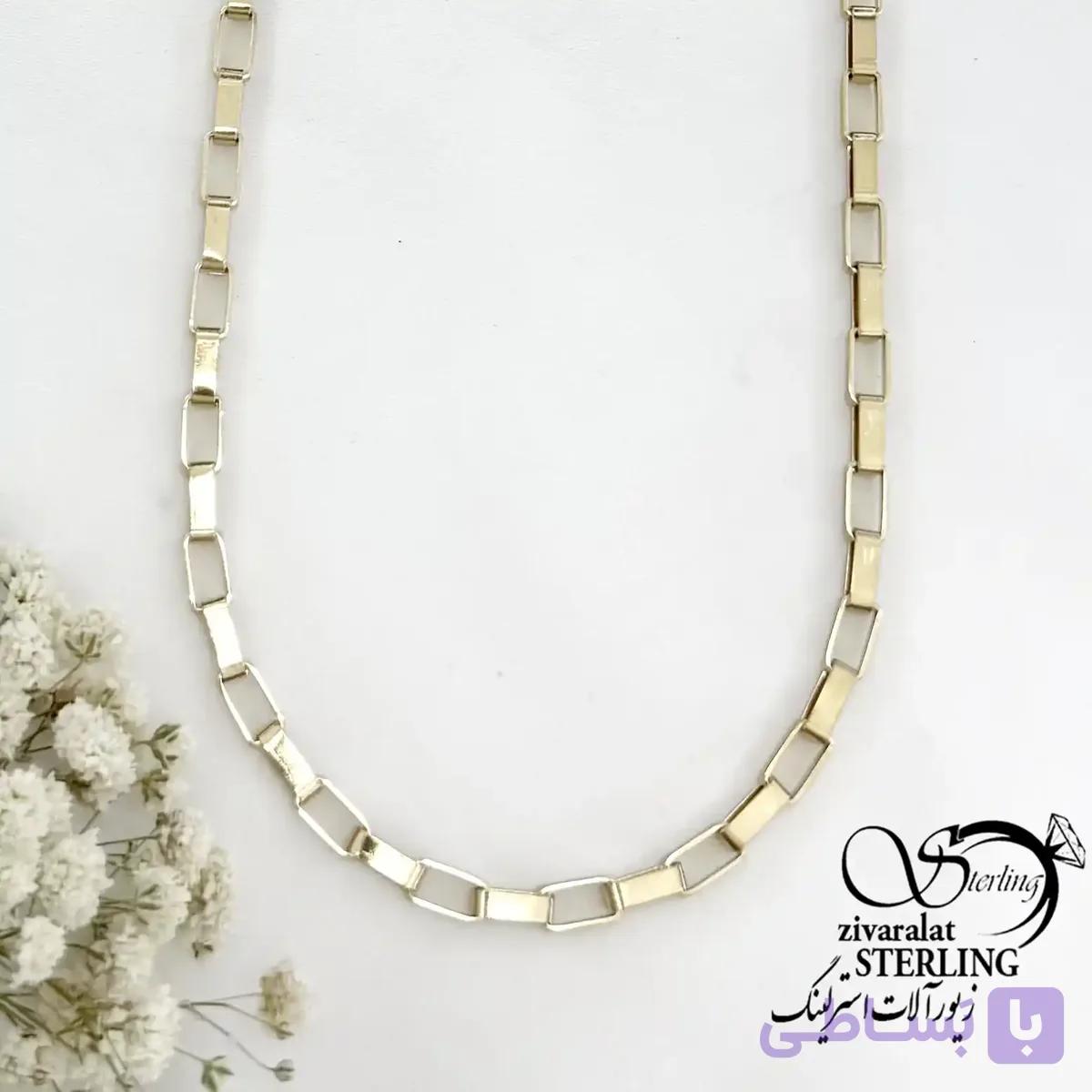 زنجیر استیل مربعی(دیپلمات) مردانه 60 سانتی کد 22278