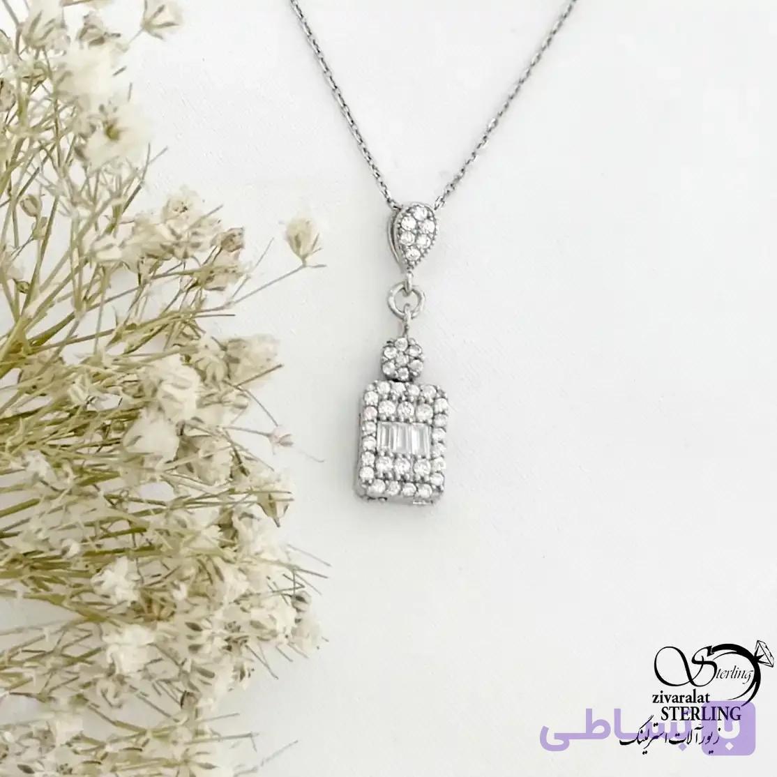 گردنبند امرال جواهری نقره 925 زنانه کد 21577 — تصویر 1