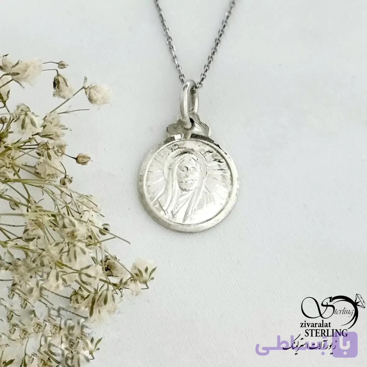 گردنبند شمایل حضرت علی (ع) و حضرت محمد (ص) نقره 925 کد 21505 — تصویر 1