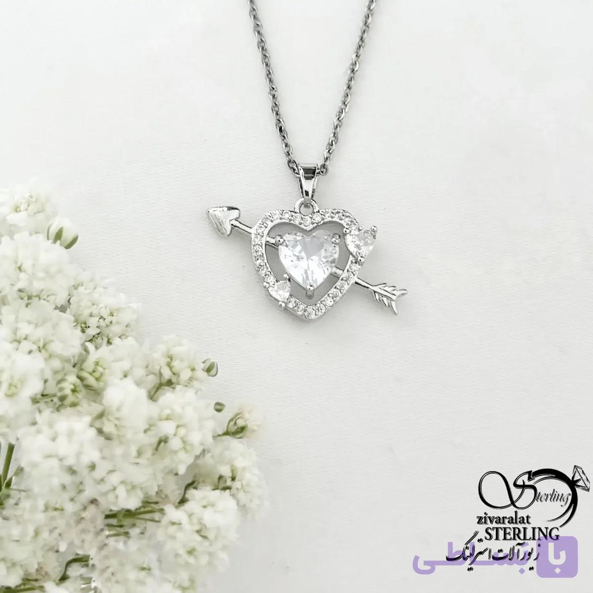 گردنبند جواهری طرح قلب کد 22185 — تصویر 1