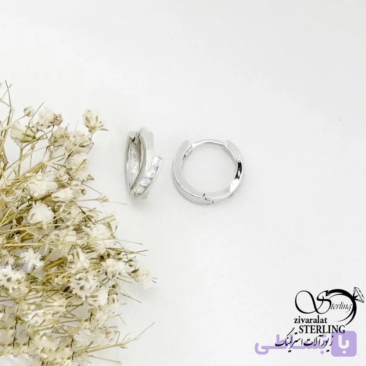 گوشواره حلقه ای 13 میل با نقره 925 عیار کد 22103 — تصویر 1