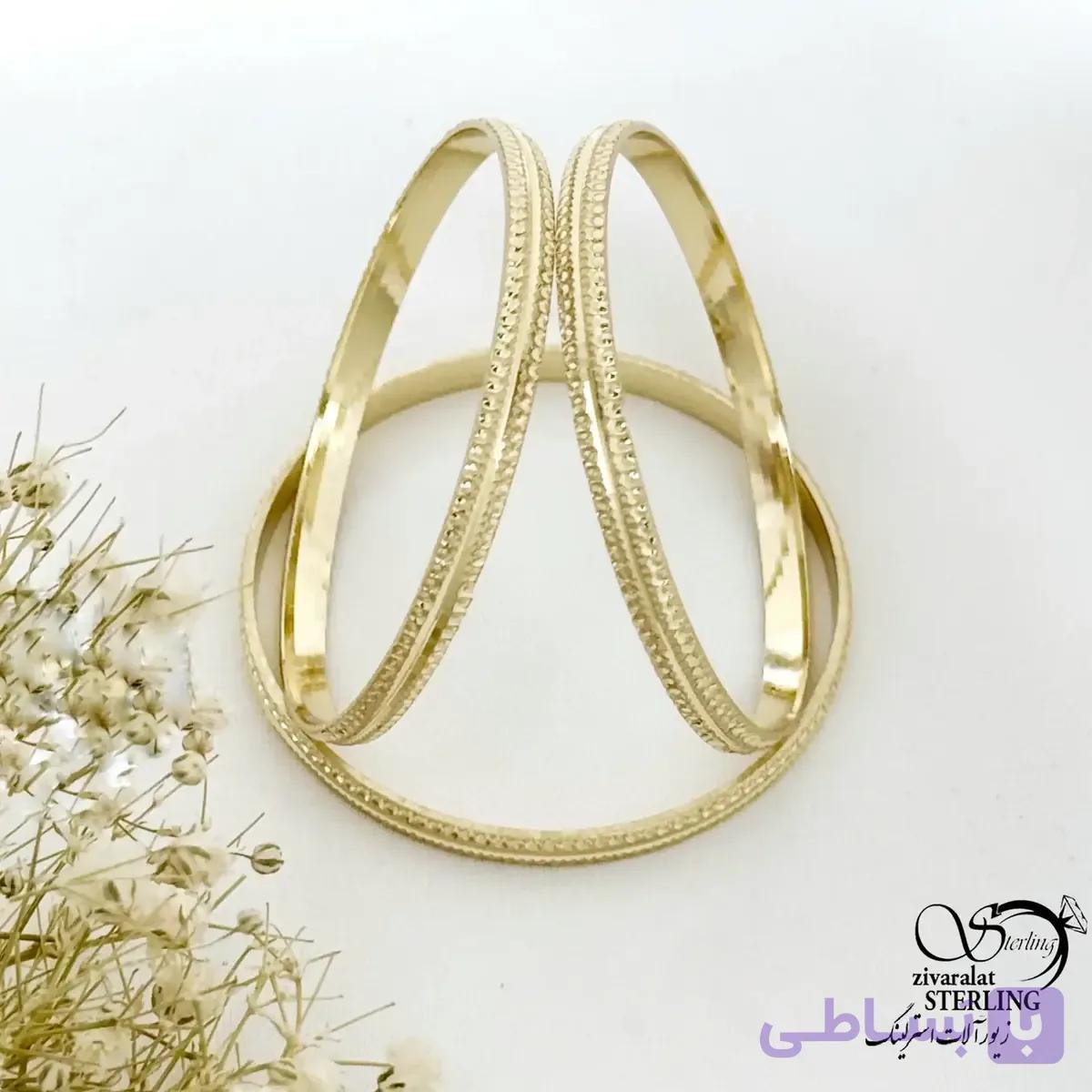 النگو نقطه کوب طرح طلا (بچه گانه) 3میل طلاروس کد 21825