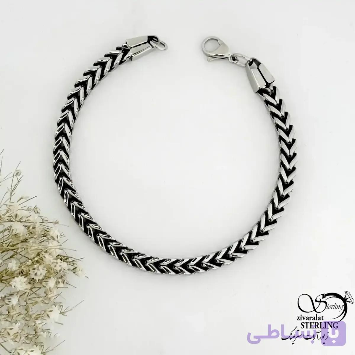 دستبند برند استیل مردانه مدل هفتی کد 21793