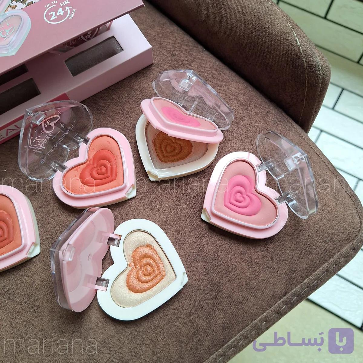 رژگونه و هایلایتر قلبی دوطبقه — تصویر 1