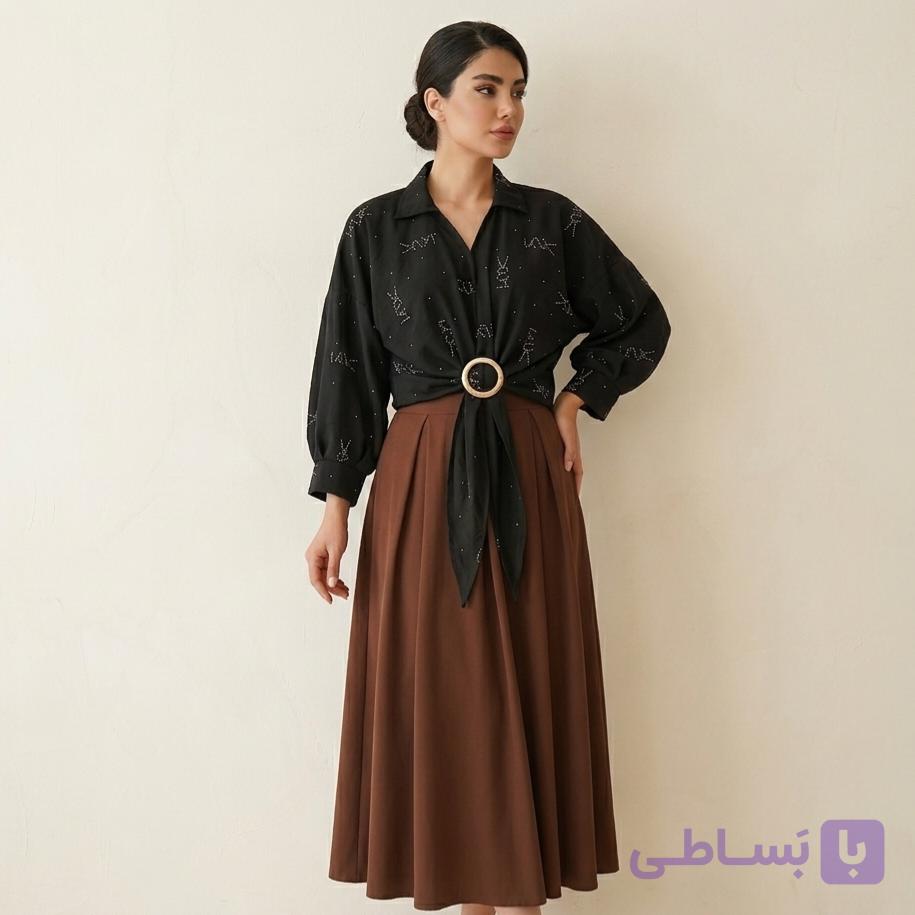 شومیز مجلسی گره ایی طرح YSL — تصویر 1