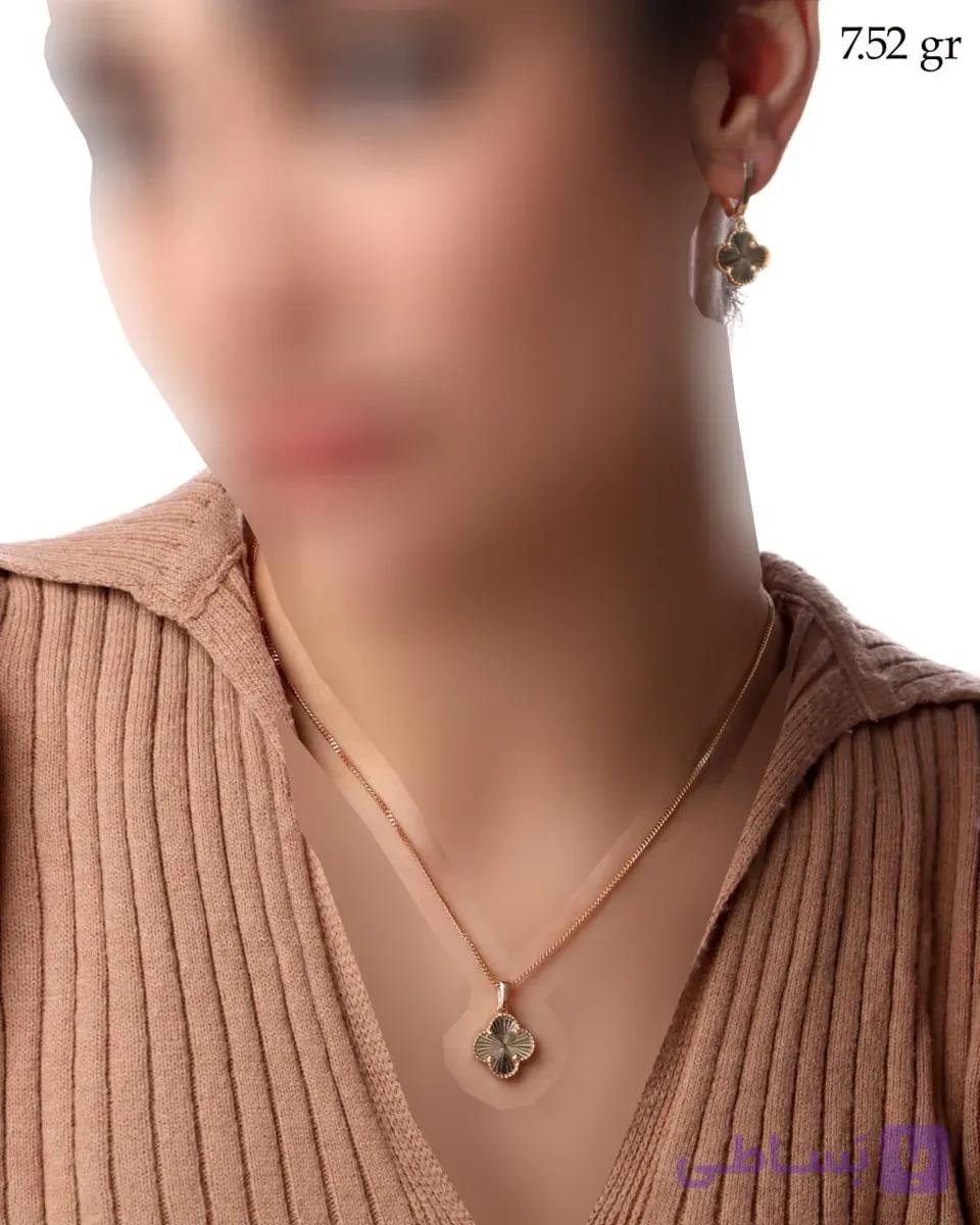 نیم ست نقره زنانه جی تی ای طرح ونکلیف (بدون زنجیر) کد sv-270 — تصویر 1