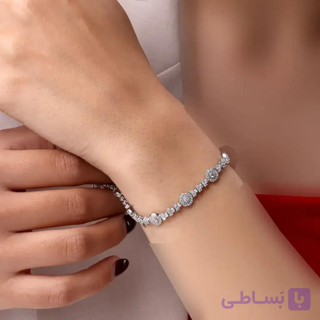 دستبند نقره زنانه جی تی ای طرح جی نایس کد sv-235 — تصویر 1