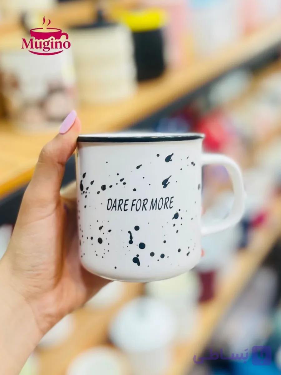 ماگ سفید مشکی — تصویر 1