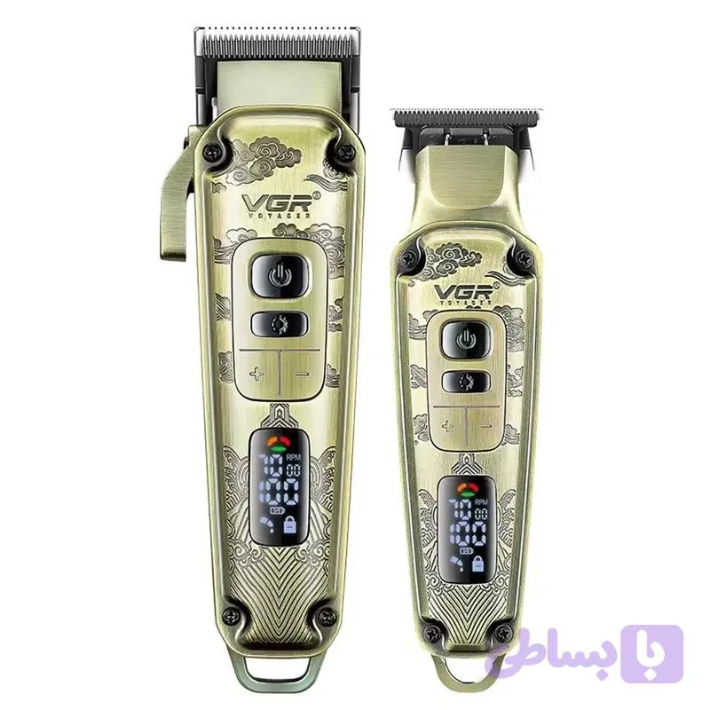 ست ماشین اصلاح سر و صورت وی جی آر مدل V-643 (شامل حجم‌زن V-005 و خط‌زن V-901)