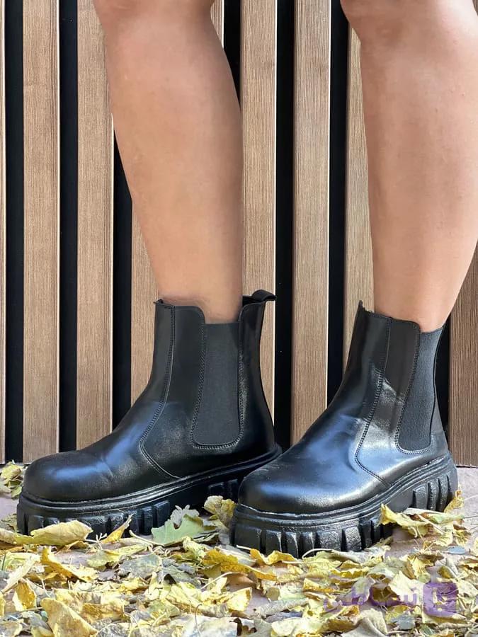 نیم بوت زنانه بغل کش مشکی مدلECO — تصویر 1