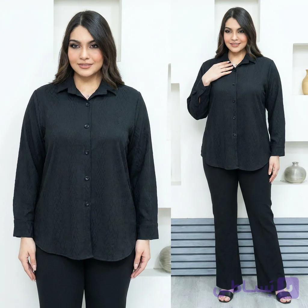 شومیز زنانه مشکی نخی خنک