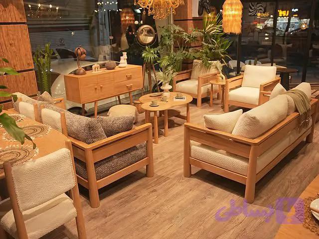 مبل مینیمال راحتی ژنرال 8 نفره چوب راش