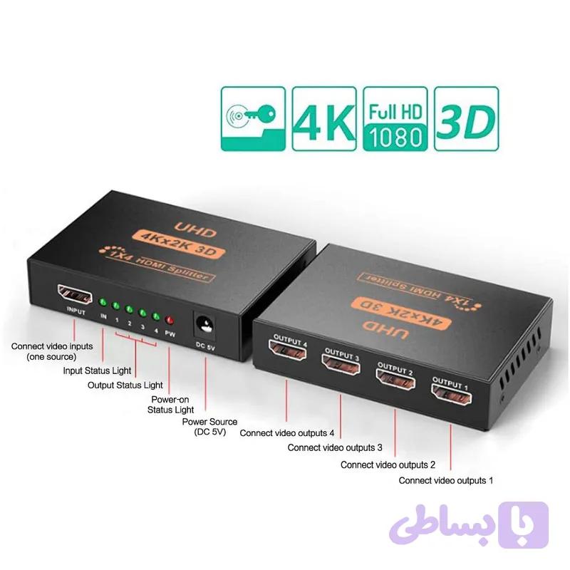 اسپلیتر 1 به 4 HDMI مدل UHD-HTS 4K — تصویر 1