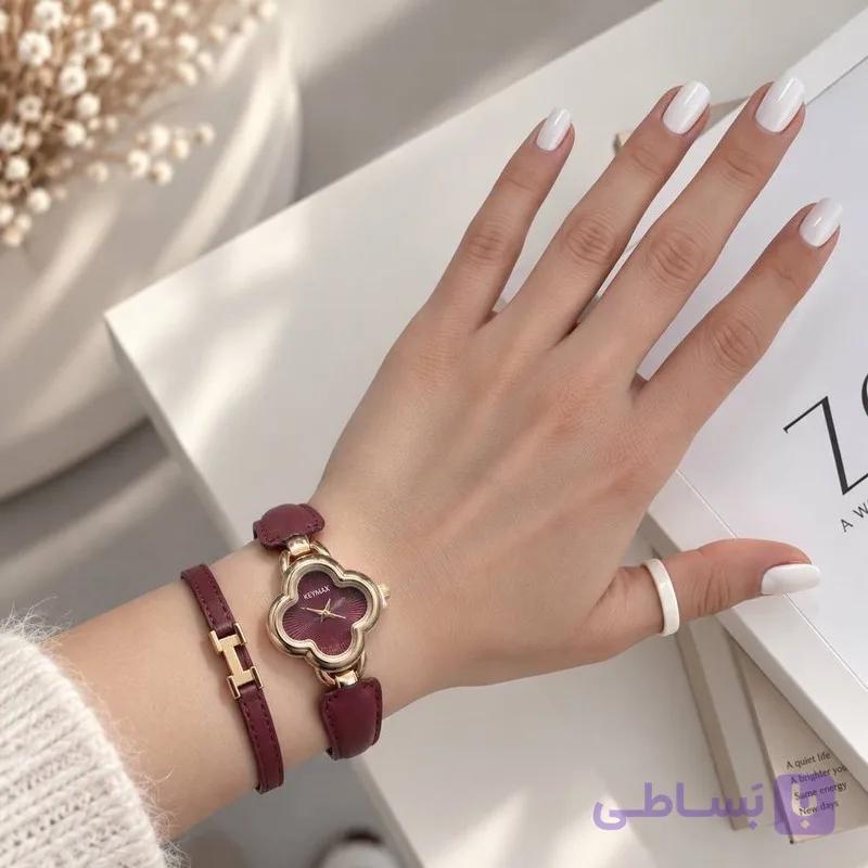 ساعت مچی زنانه کی‌مکس (Keymax) طرح ونکلیف مدل بند چرم — تصویر 1