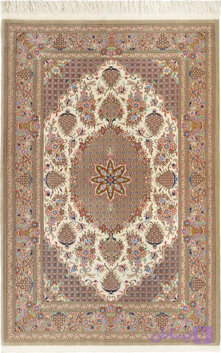 فرش دستباف قم 1.5 متری افشان گل ریزکوچک — تصویر 1