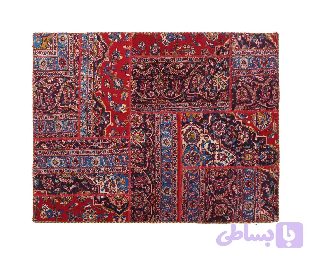 فرش دستباف پچ ورک مستطیلی 1.5 متری | فرش دستبافت تکه‌دوزی اصل ایرانی — تصویر 1