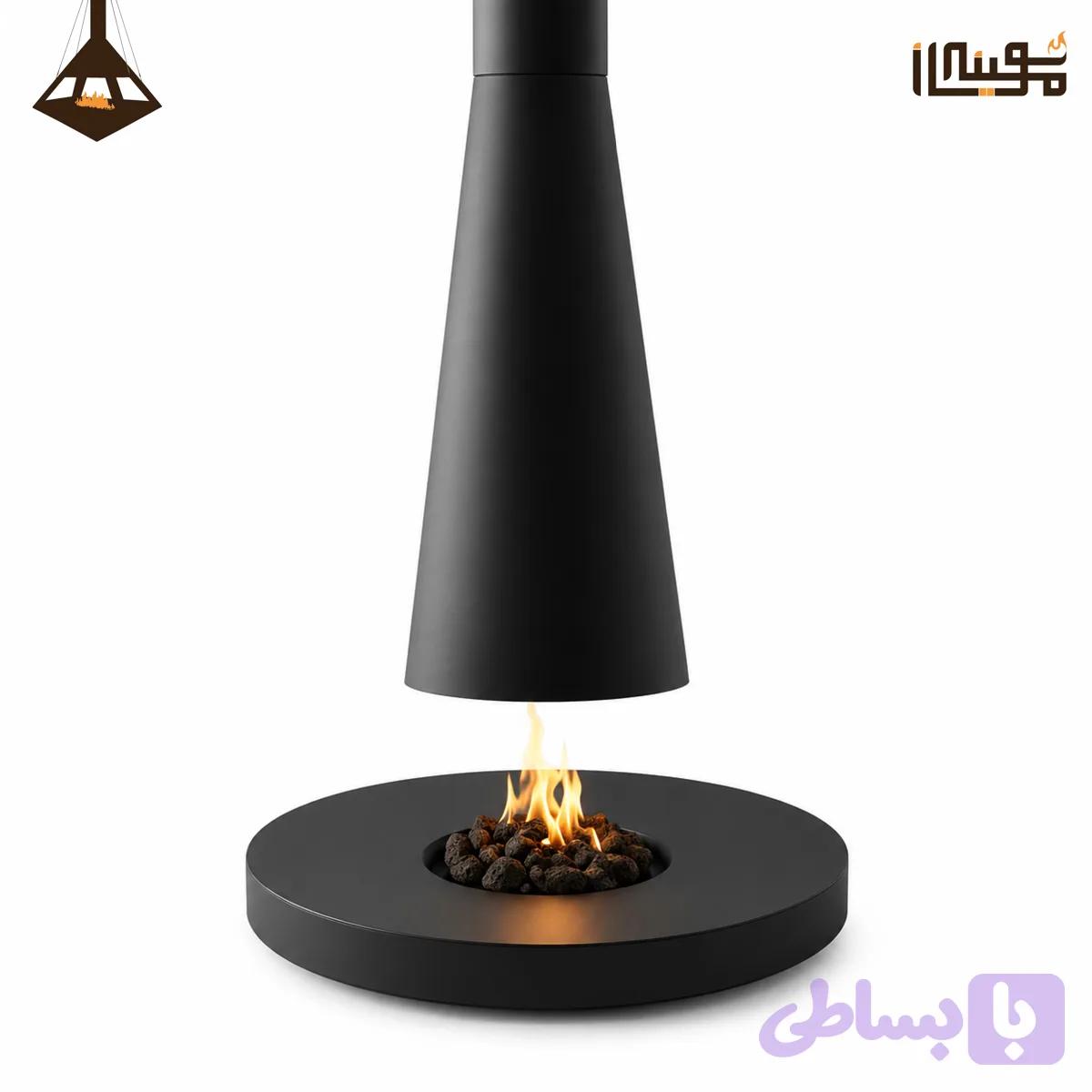 شومینه گازی معلق مدل مخروطی — تصویر 1