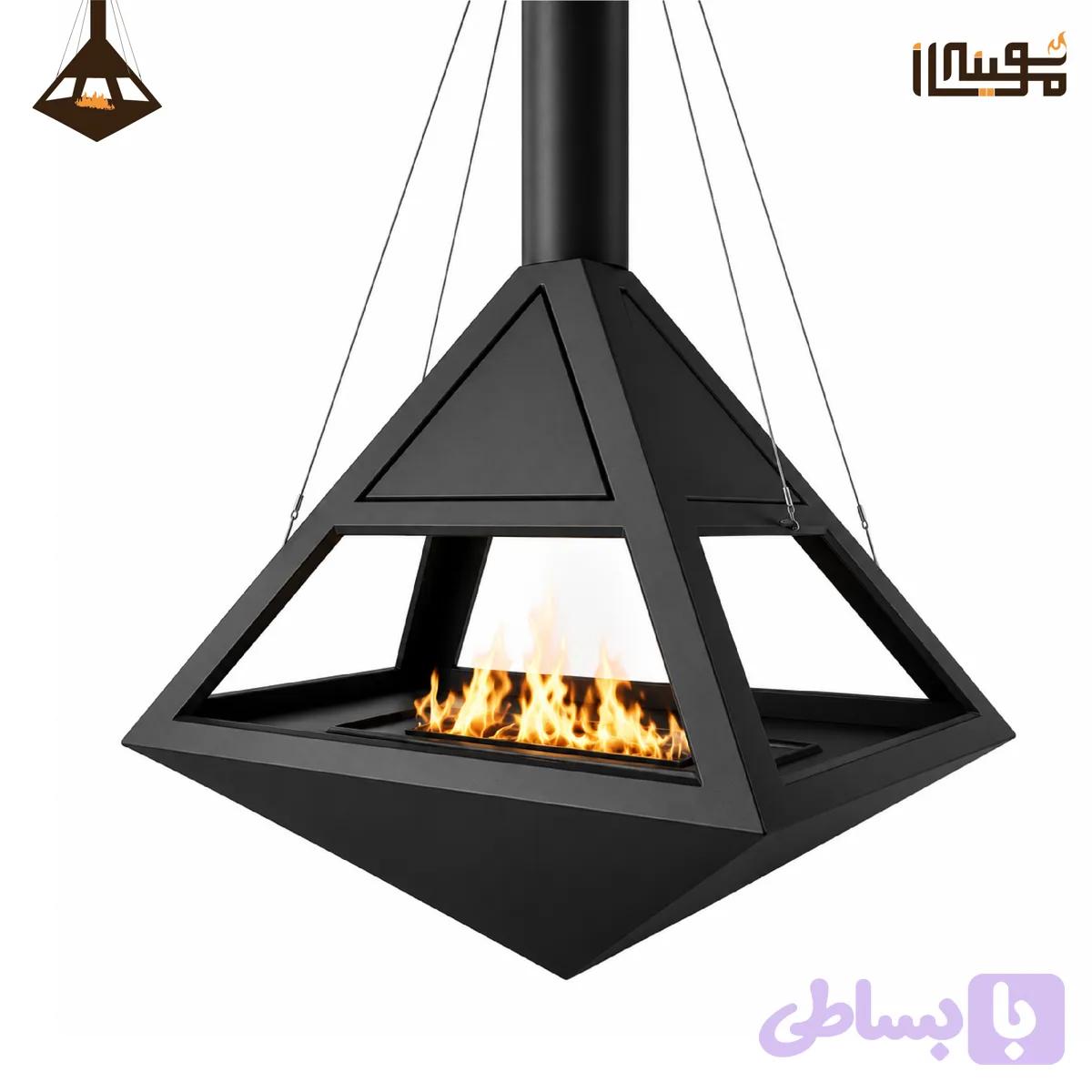 شومینه معلق مدرن طرح هندسی — تصویر 1