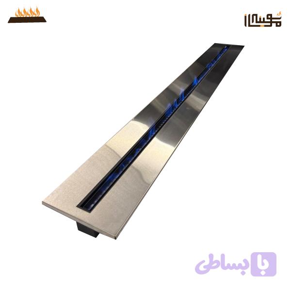 شومینه توکار الکلی جنس استیل (رنگ نقره ای) — تصویر 1