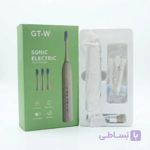 مسواک برقی سونیک مدل GT-W با ۳ سری یدک و کابل شارژ — تصویر 1