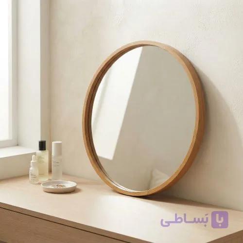 آینه دایره ای قطر ۵۰ دکوراتیو دیواری و رومیزی — تصویر 1
