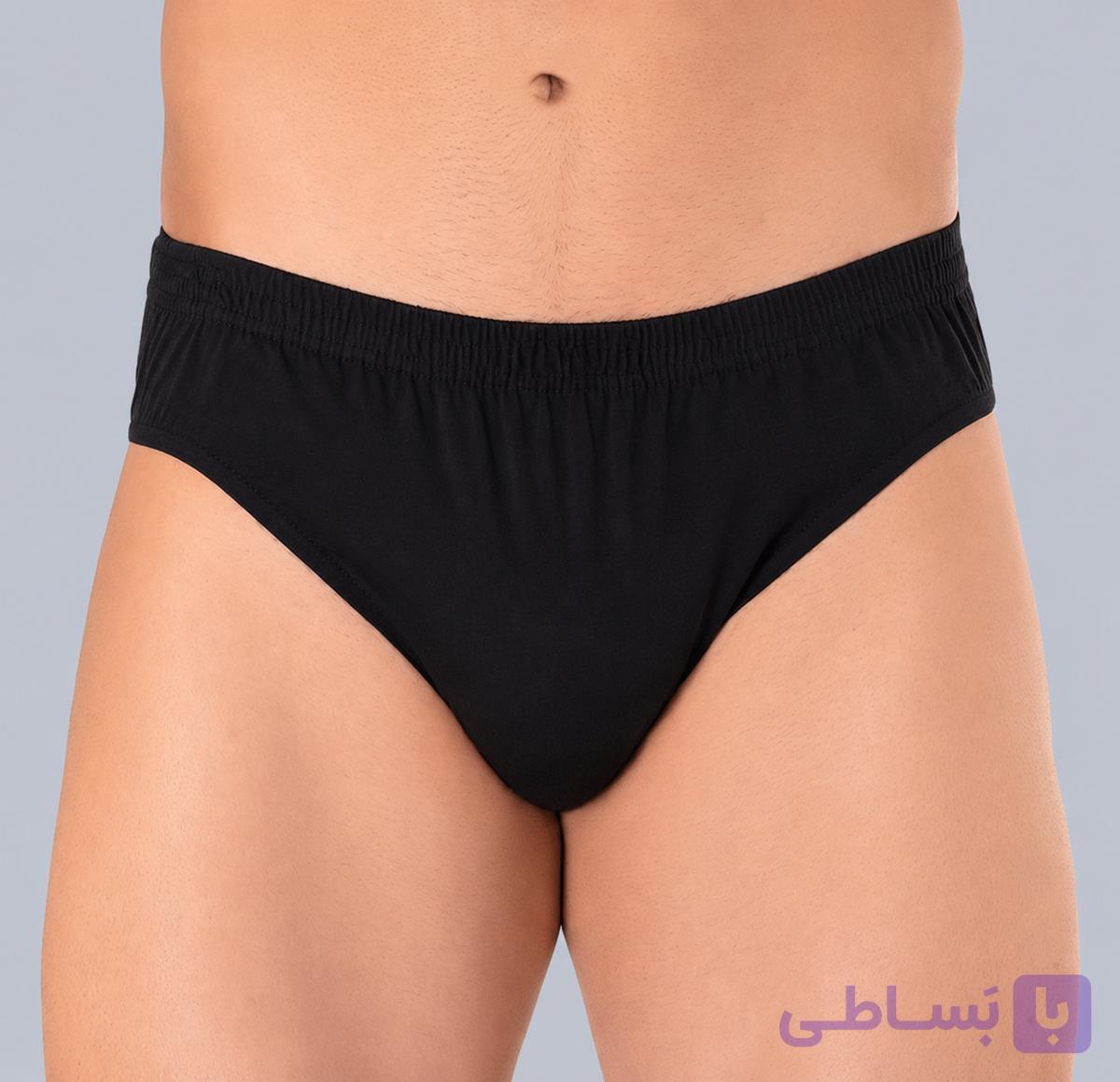 شورت مردانه اسلیپ کمر کش لیفه ای ساده نخ پنبه مشکی | نیکو تن پوش — تصویر 1