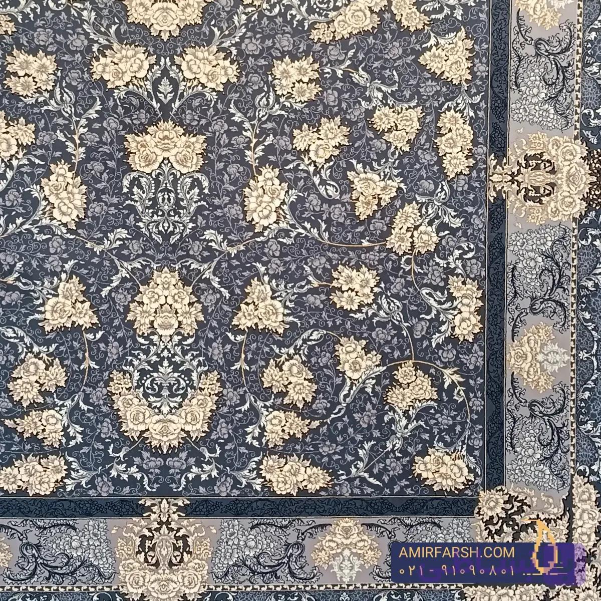 فرش کلاسیک 700 شانه دودی طرح حریر کد AF-1457 — تصویر 1