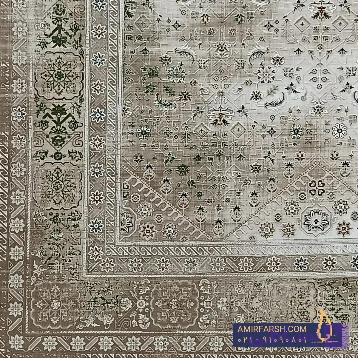 فرش مدرن 1200 شانه نسکافه ای طرح ژینوس کد AF-1202 — تصویر 1