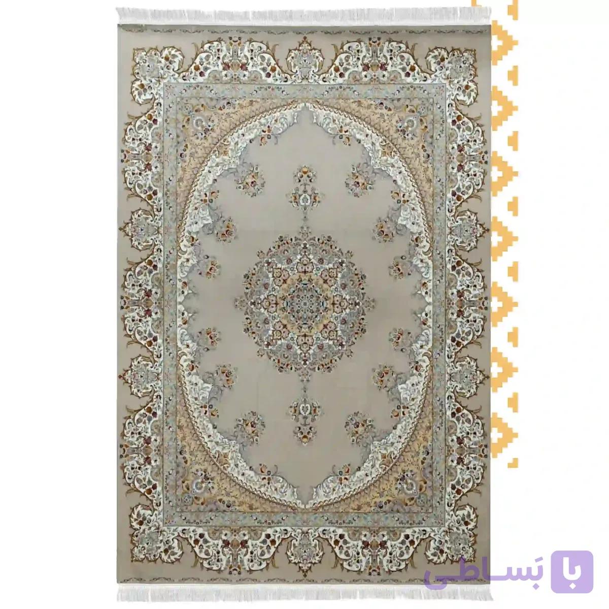 فرش کلاسیک 1500 شانه بژ طرح گلشیفته کد AF-1193 — تصویر 1