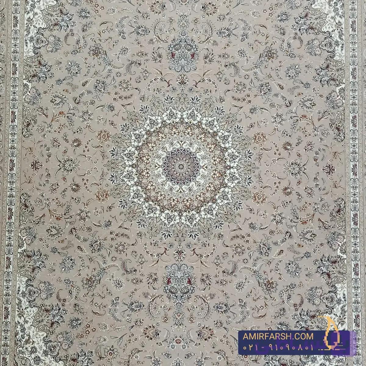 فرش کلاسیک 1500شانه کرم طرح مهوا کد AF-1484 — تصویر 1