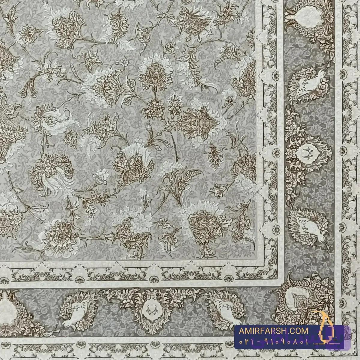 فرش کلاسیک 1200 شانه نقره ای طرح ایپک کد AF-1225 — تصویر 1