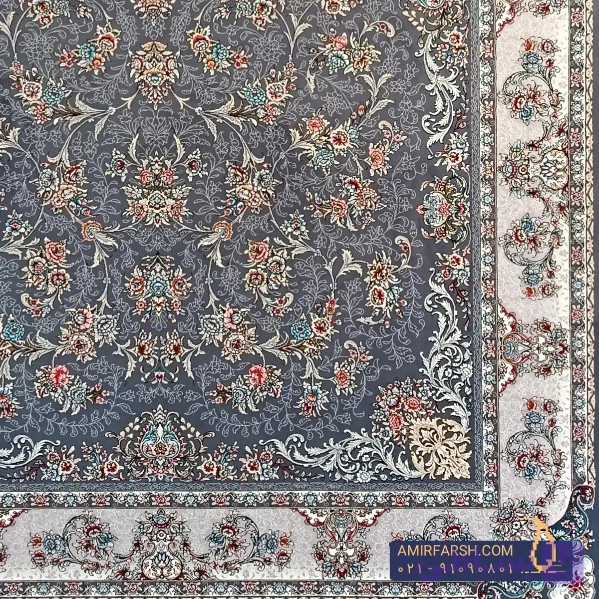 فرش کلاسیک 700 شانه دودی طرح نورا کد AF-1456 — تصویر 1